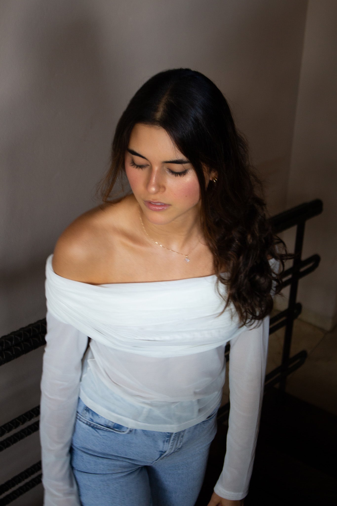 'LONG SLEEVE TOP' CREAM